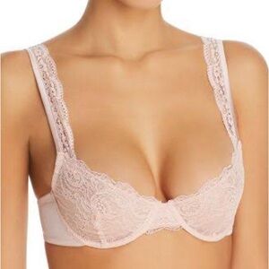 Stella McCartney Clara Whispering olive green lace bra